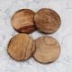 Antique Brown Circle Shaped Wooden Coasters - Pack of 4